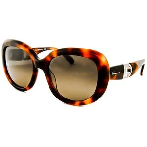 SALVATORE FERRAGAMO NWT Tortoise Cat-eye Sunglasses Authentic Gancini!